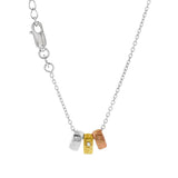 Tri-Color Plated Sterling Silver Natural Diamond Rhondelle Pendants