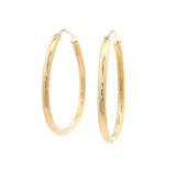 JT ESTATE 14K Yellow Gold Large Oblong Hoops
