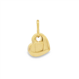 JT ESTATE 14K Yellow Gold Hollow Puffed Heart Pendant