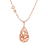 JT ESTATE 14K Rose Gold Pear Shape Scroll Pendant