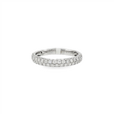 14K White Gold Contemporary Natural Diamonds Double Row Pavé Band