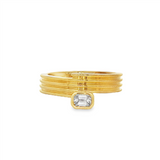 14K Yellow Gold Stackable Natural Diamonds Ring