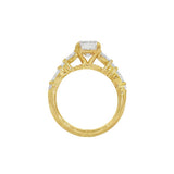 14K Yellow Gold 2.51Ct Emerald Cut Lab Grown Diamonds Organic Engagement Ring