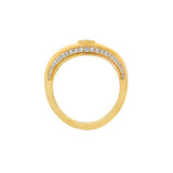 14K Yellow Gold Free Form Natural Diamonds Ring