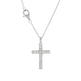 JT ESTATE 14K White Gold Natural Diamond Cross Pendant