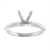 14K White Gold 6.6-7.2mm Round Center Solitaire Engagement Ring