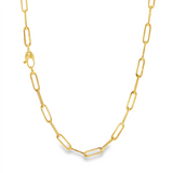JT ESTATE 14K Yellow Gold Hollow 38 Inch Paperclip Chain