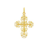JT ESTATE 18K Yellow Gold Milgrain Cross Pendant