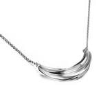 Sterling Silver 'Waves' Curve Bar Necklace