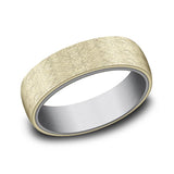 Gray Tantalum And 14K Yellow Gold ‘The Aurora’ Swirl Finish 6.5mm Wedding Band