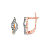 JT ESTATE 14K White And Rose Gold Drop Natural Diamonds Earrings