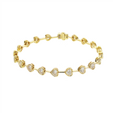18K Yellow Gold Natural Diamonds Station Bracelet