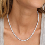 Silver Overlay 'The Maven' Cubic Zirconia Tennis Necklace