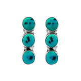 JT ESTATE Sterling Silver Turquoise Clip-On Earrings