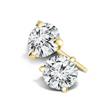 14K Yellow Gold 0.60 CTW Round Natural Diamonds Stud Earrings