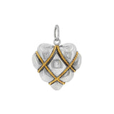 JT ESTATE Sterling Silver And 14K Yellow Gold Plated Puff Heart Pendant