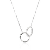 14K White Gold You & Me Diamond Necklace