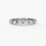 14K White Gold Modern Natural Diamonds Band