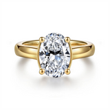 14K Yellow Gold 'Villa' Classic Oval Natural Diamonds Engagement Ring