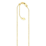 14K Yellow Gold 22 Inches Adjustable Cable Chain