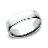 Platinum 6.5mm Euro-Dome Comfort Fit Wedding Band