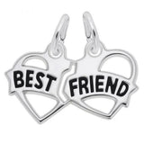 Sterling Silver Best Friends Hearts Charm
