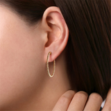 14K Yellow Gold 30mm Bujukan Classic Hoop Earrings