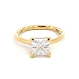 14K Yellow Gold Hidden Halo Princess Diamond Engagement Ring