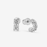 Silver Overlay 'Julian' Cubic Zirconia Chain Huggies