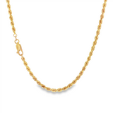 JT ESTATE 14K Yellow Gold 20 Inch Diamond Cut Rope Chain