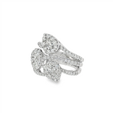 JT ESTATE 18K White Gold 'Bucherer' Free Form Natural Diamond Ring
