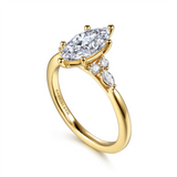 14K Yellow Gold 'Arletta' Split Shank Marquise Natural Diamonds Engagement Ring
