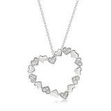 Sterling Silver Natural Diamonds Heart Pendant