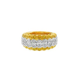 JT ESTATE Charles Krypell 18K Yellow Gold And Platinum Yellow Natural Diamond Band