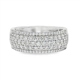 14K White Gold Classic Natural Diamonds Band