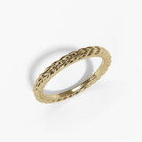 14K Yellow Gold Braided Rope Wedding Band Ring