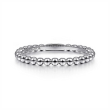14K White Gold Bujukan Beaded Stackable Ring