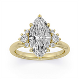 14K Yellow Gold 2.05Ct Marquise Lab Grown Diamonds Organic Engagement Ring