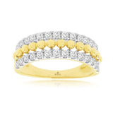 14K Two-Tone Contemporary Natural Diamonds Ring