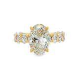 14K Yellow Gold 3.07Ct Oval Lab Grown Diamonds Classic Engagement Ring