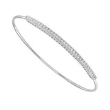 Titanium And 14K White Gold Natural Diamond Flexie Bracelet