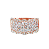 14K Rose Gold Contemporary Natural Diamonds Ring