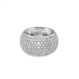 14K White Gold Wide Pavé Natural Diamond Band