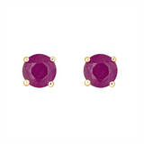 14K Yellow Gold Rubies Stud Earrings