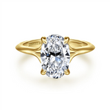 14K Yellow Gold 'Alden' Hidden Halo Oval Natural Diamonds Engagement Ring