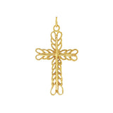 JT ESTATE 14K Yellow Gold Intricate Cross Pendant