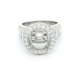 18K White Gold Halo Round Natural Diamonds Natural Diamonds Engagement Ring