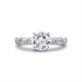 14K White Gold 'Ivy' Vintage Round Natural Diamonds Engagement Ring