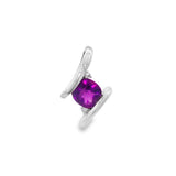 14K White Gold Amethyst Drop Pendant