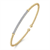 14K Yellow And White Gold Diamond Bujukan Beaded Cuff